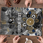 Personalized Collingwood Magpies Puzzle Aboriginal Dot Painting Graffiti Style