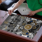 Personalized Collingwood Magpies Puzzle Aboriginal Dot Painting Graffiti Style