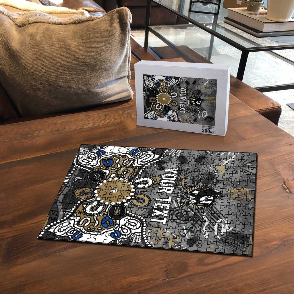 Personalized Collingwood Magpies Puzzle Aboriginal Dot Painting Graffiti Style