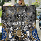 Personalized Collingwood Magpies Quilt Aboriginal Dot Painting Graffiti Style