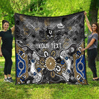 Personalized Collingwood Magpies Quilt Aboriginal Dot Painting Graffiti Style