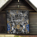 Personalized Collingwood Magpies Quilt Aboriginal Dot Painting Graffiti Style