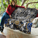 Personalized Collingwood Magpies Quilt Aboriginal Dot Painting Graffiti Style