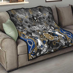 Personalized Collingwood Magpies Quilt Aboriginal Dot Painting Graffiti Style