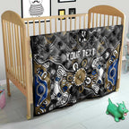 Personalized Collingwood Magpies Quilt Aboriginal Dot Painting Graffiti Style