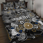 Personalized Collingwood Magpies Quilt Bed Set Aboriginal Dot Painting Graffiti Style