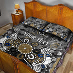 Personalized Collingwood Magpies Quilt Bed Set Aboriginal Dot Painting Graffiti Style