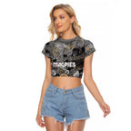 Personalized Collingwood Magpies Raglan Cropped T Shirt Aboriginal Dot Painting Graffiti Style
