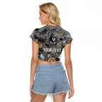 Personalized Collingwood Magpies Raglan Cropped T Shirt Aboriginal Dot Painting Graffiti Style