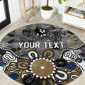 Personalized Collingwood Magpies Round Carpet Aboriginal Dot Painting Graffiti Style