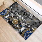 Personalized Collingwood Magpies Rubber Doormat Aboriginal Dot Painting Graffiti Style
