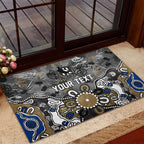 Personalized Collingwood Magpies Rubber Doormat Aboriginal Dot Painting Graffiti Style