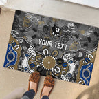 Personalized Collingwood Magpies Rubber Doormat Aboriginal Dot Painting Graffiti Style
