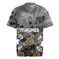 Personalized Collingwood Magpies Rugby Jersey Aboriginal Dot Painting Graffiti Style