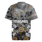Personalized Collingwood Magpies Rugby Jersey Aboriginal Dot Painting Graffiti Style
