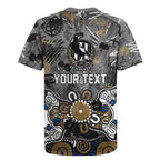 Personalized Collingwood Magpies Rugby Jersey Aboriginal Dot Painting Graffiti Style
