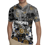 Personalized Collingwood Magpies Rugby Jersey Aboriginal Dot Painting Graffiti Style