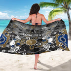 Personalized Collingwood Magpies Sarong Aboriginal Dot Painting Graffiti Style