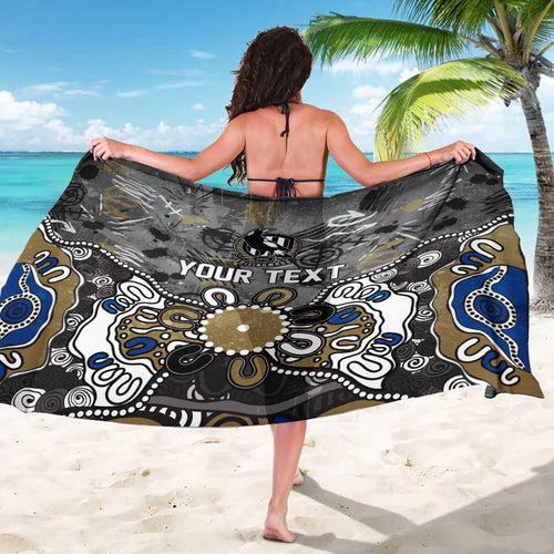 Personalized Collingwood Magpies Sarong Aboriginal Dot Painting Graffiti Style