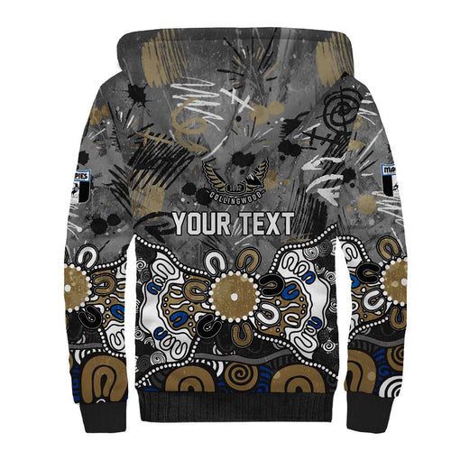 Personalized Collingwood Magpies Sherpa Hoodie Aboriginal Dot Painting Graffiti Style
