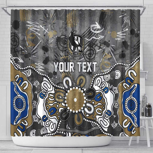 Personalized Collingwood Magpies Shower Curtain Aboriginal Dot Painting Graffiti Style
