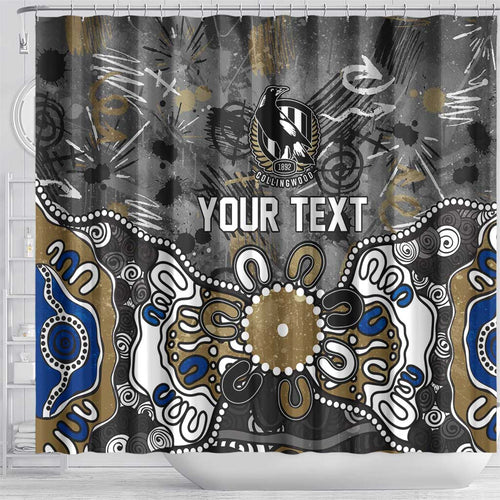 Personalized Collingwood Magpies Shower Curtain Aboriginal Dot Painting Graffiti Style
