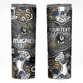 Personalized Collingwood Magpies Skinny Tumbler Aboriginal Dot Painting Graffiti Style