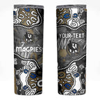 Personalized Collingwood Magpies Skinny Tumbler Aboriginal Dot Painting Graffiti Style
