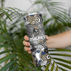 Personalized Collingwood Magpies Skinny Tumbler Aboriginal Dot Painting Graffiti Style