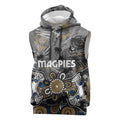 Personalized Collingwood Magpies Sleeveless Hoodie Aboriginal Dot Painting Graffiti Style