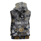 Personalized Collingwood Magpies Sleeveless Hoodie Aboriginal Dot Painting Graffiti Style
