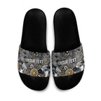 Personalized Collingwood Magpies Slide Sandals Aboriginal Dot Painting Graffiti Style