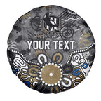 Personalized Collingwood Magpies Spare Tire Cover Aboriginal Dot Painting Graffiti Style