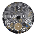 Personalized Collingwood Magpies Spare Tire Cover Aboriginal Dot Painting Graffiti Style
