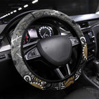 Collingwood Magpies Steering Wheel Cover Aboriginal Dot Painting Graffiti Style