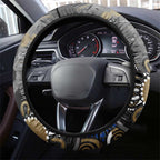 Collingwood Magpies Steering Wheel Cover Aboriginal Dot Painting Graffiti Style