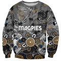 Personalized Collingwood Magpies Sweatshirt Aboriginal Dot Painting Graffiti Style