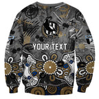 Personalized Collingwood Magpies Sweatshirt Aboriginal Dot Painting Graffiti Style