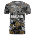 Personalized Collingwood Magpies T Shirt Aboriginal Dot Painting Graffiti Style