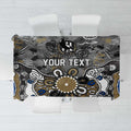 Personalized Collingwood Magpies Tablecloth Aboriginal Dot Painting Graffiti Style