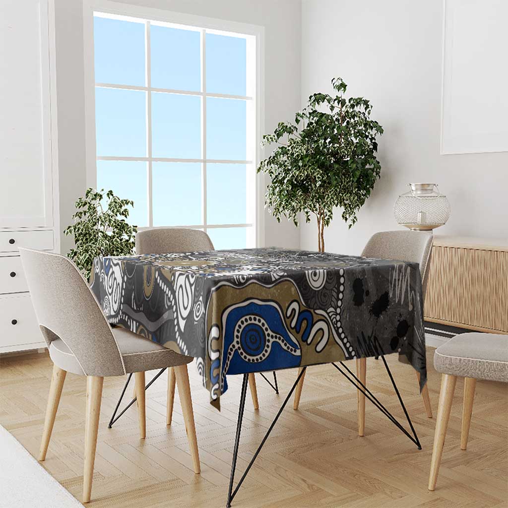 Personalized Collingwood Magpies Tablecloth Aboriginal Dot Painting Graffiti Style