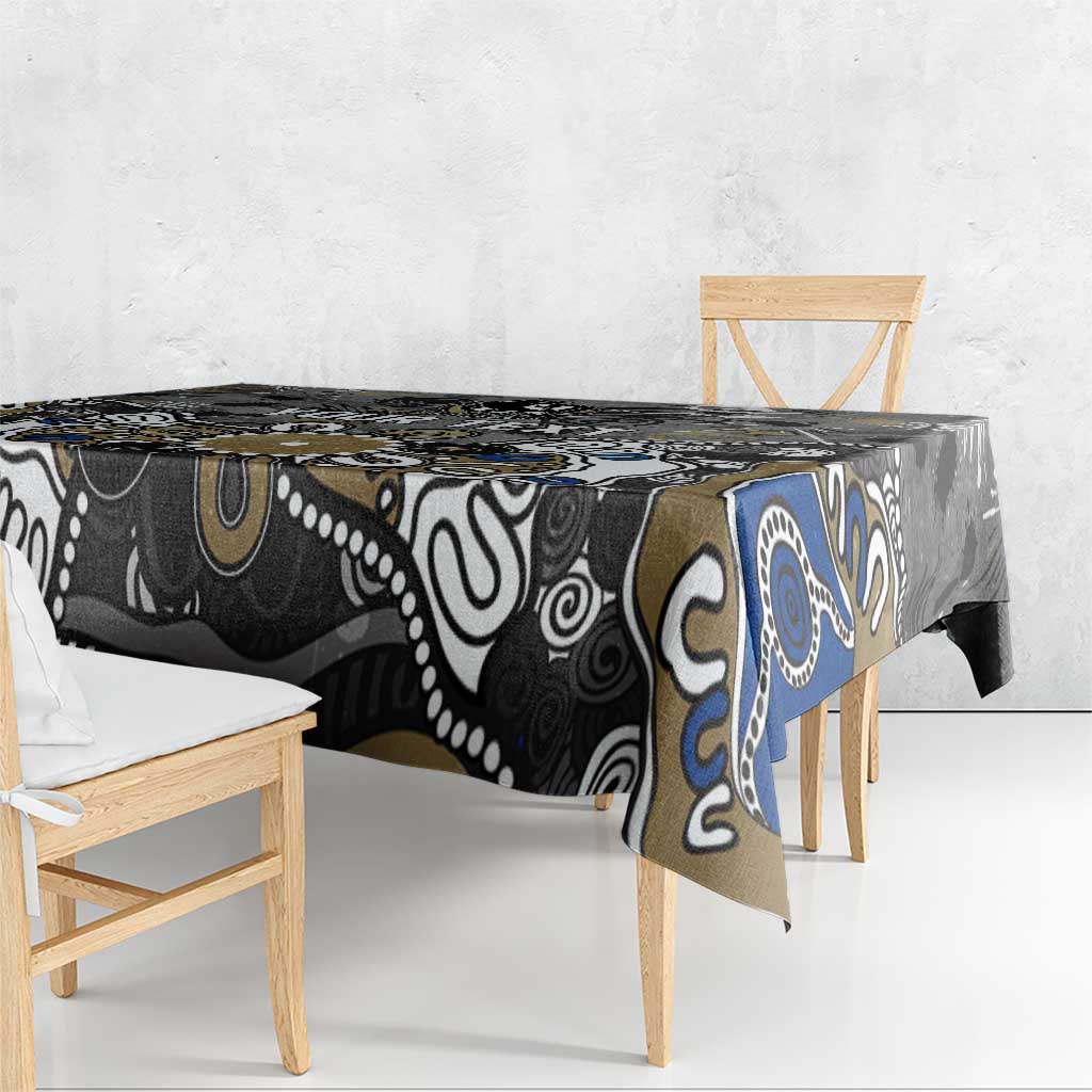 Personalized Collingwood Magpies Tablecloth Aboriginal Dot Painting Graffiti Style