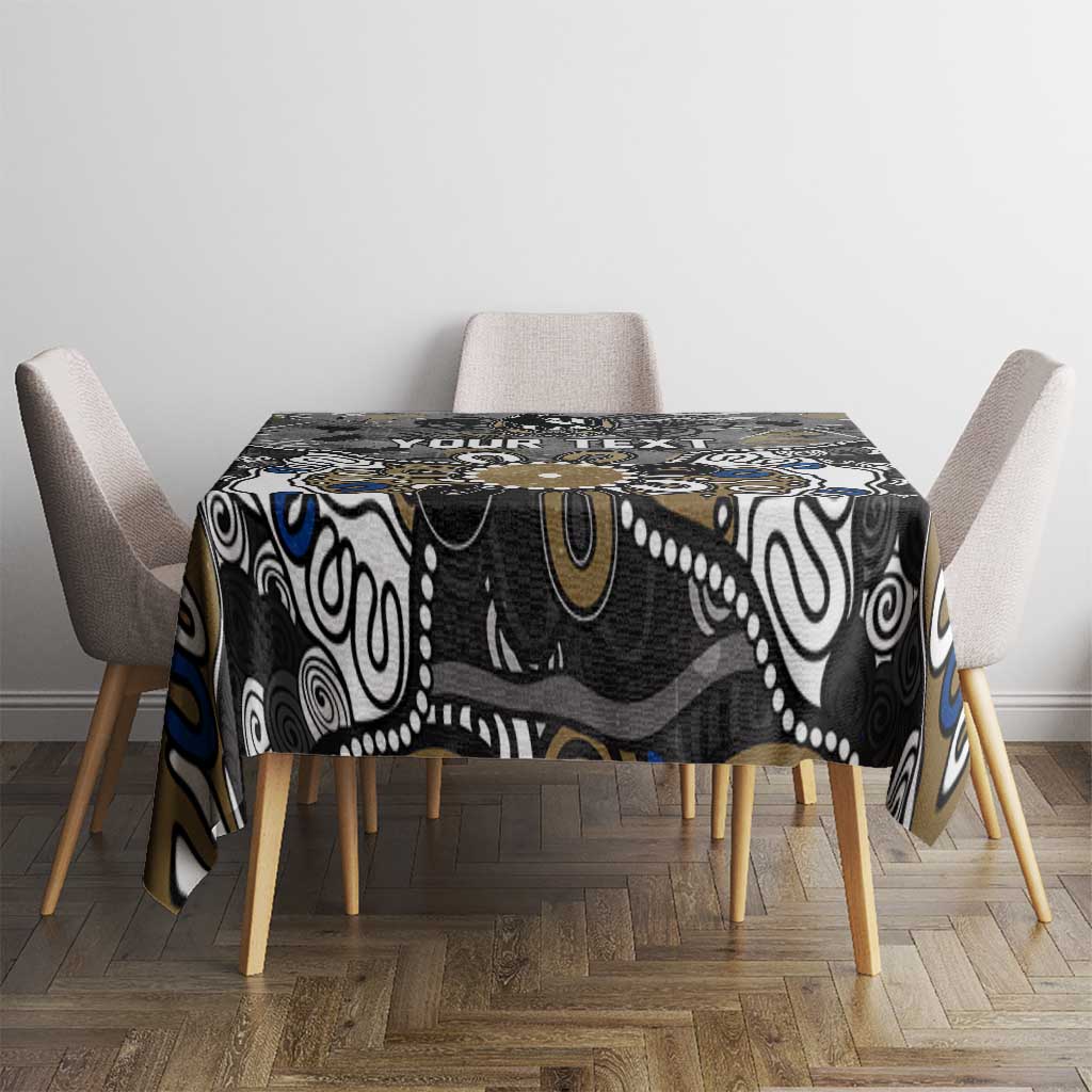 Personalized Collingwood Magpies Tablecloth Aboriginal Dot Painting Graffiti Style