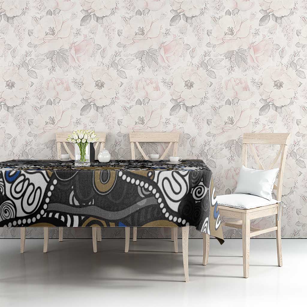 Personalized Collingwood Magpies Tablecloth Aboriginal Dot Painting Graffiti Style