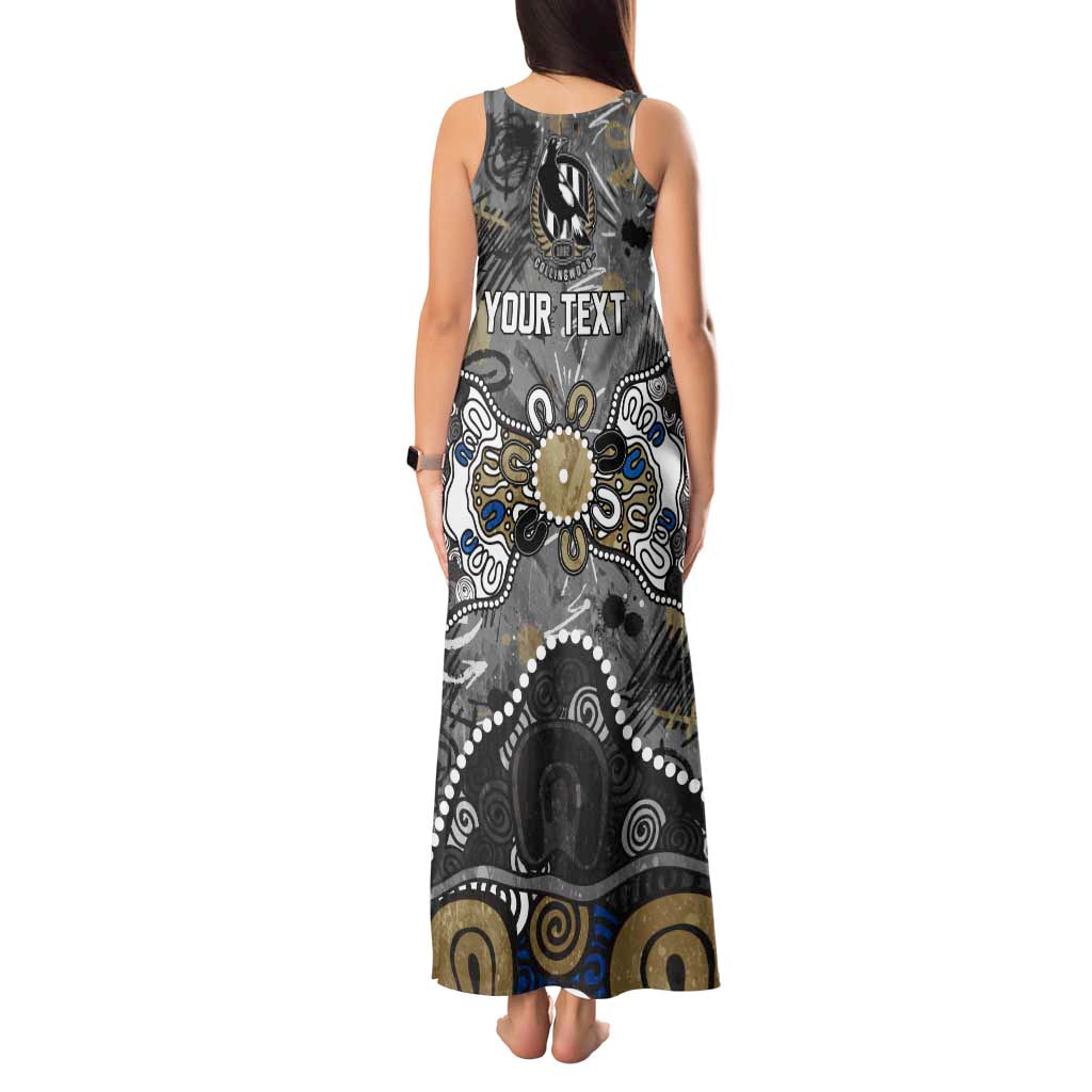 Personalized Collingwood Magpies Tank Maxi Dress Aboriginal Dot Painting Graffiti Style