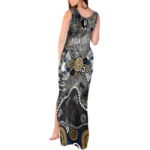 Personalized Collingwood Magpies Tank Maxi Dress Aboriginal Dot Painting Graffiti Style