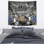 Personalized Collingwood Magpies Tapestry Aboriginal Dot Painting Graffiti Style