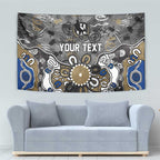 Personalized Collingwood Magpies Tapestry Aboriginal Dot Painting Graffiti Style