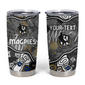 Personalized Collingwood Magpies Tumbler Cup Aboriginal Dot Painting Graffiti Style
