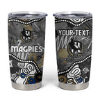 Personalized Collingwood Magpies Tumbler Cup Aboriginal Dot Painting Graffiti Style